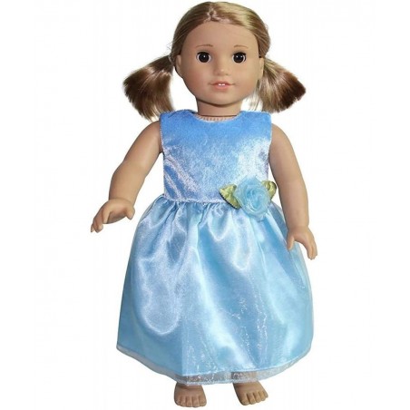 Light Blue Satin & Velvet 18" Doll Formal Holiday Party Dress (Doll not included) $17.74 Doll Accessories