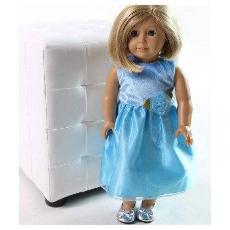 Light Blue Satin & Velvet 18" Doll Formal Holiday Party Dress (Doll not included) $17.74 Doll Accessories