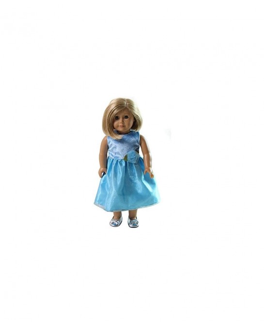 Light Blue Satin & Velvet 18" Doll Formal Holiday Party Dress (Doll not included) $17.74 Doll Accessories