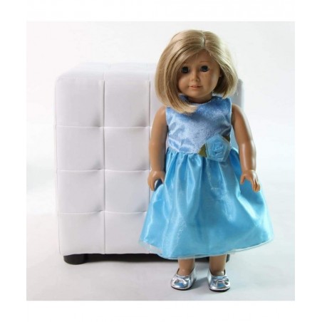 Light Blue Satin & Velvet 18" Doll Formal Holiday Party Dress (Doll not included) $17.74 Doll Accessories