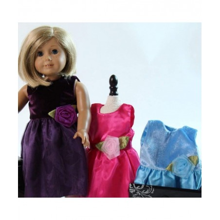 Light Blue Satin & Velvet 18" Doll Formal Holiday Party Dress (Doll not included) $17.74 Doll Accessories