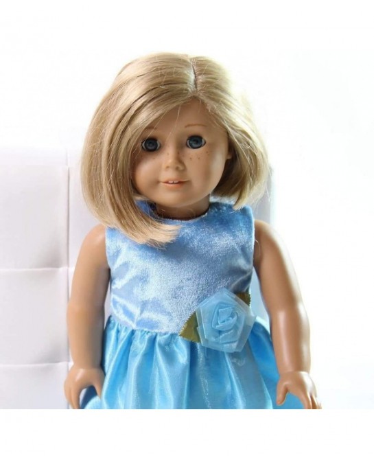 Light Blue Satin & Velvet 18" Doll Formal Holiday Party Dress (Doll not included) $17.74 Doll Accessories