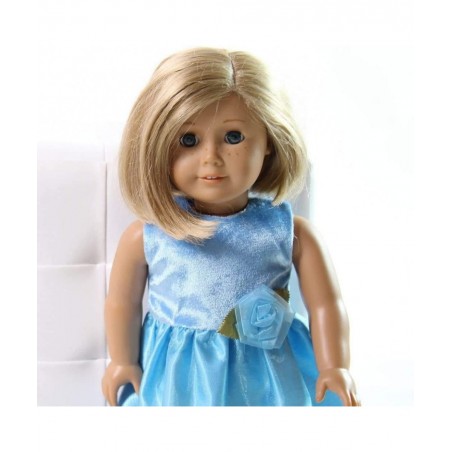 Light Blue Satin & Velvet 18" Doll Formal Holiday Party Dress (Doll not included) $17.74 Doll Accessories
