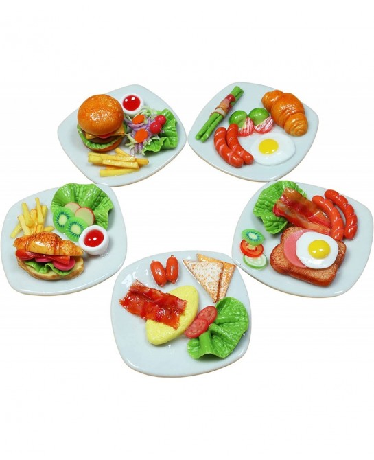 Mixed 5 Assorted Dollhouse Miniature Food Tiny Food Dollhouse Accessories for Collectibles $29.82 Dollhouse Accessories