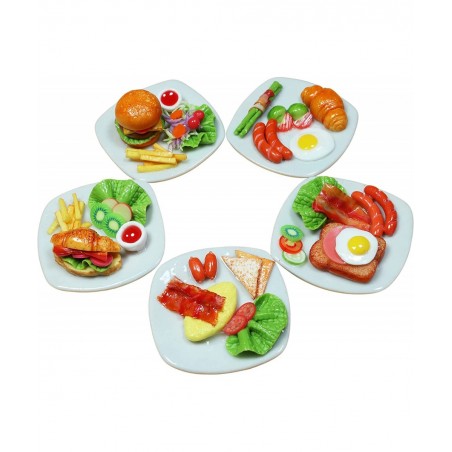 Mixed 5 Assorted Dollhouse Miniature Food Tiny Food Dollhouse Accessories for Collectibles $29.82 Dollhouse Accessories