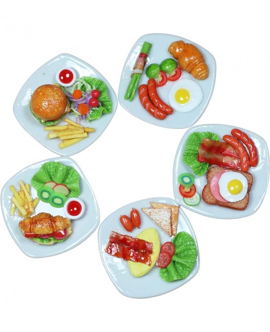 Mixed 5 Assorted Dollhouse Miniature Food Tiny Food Dollhouse Accessories for Collectibles $29.82 Dollhouse Accessories