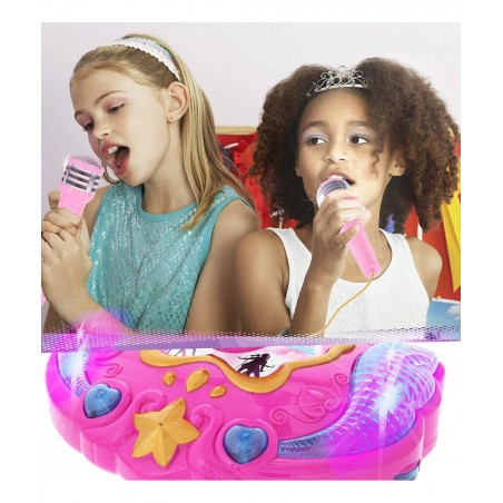 Super Star Playset Karaoke for Kids - Pink Microphone with Adjustable Mic Stand Buit-in Jack & Speaker for MP3 Player Play an...