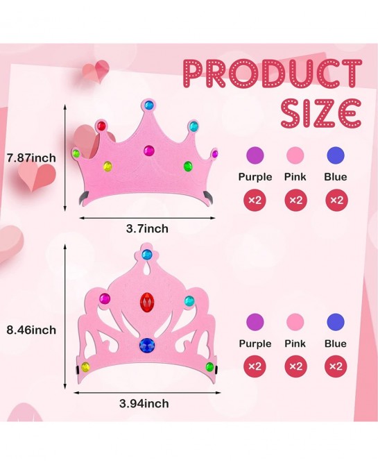 55 Piece Princess Wands Kit Include Wooden Wands for Crafts Gem Stickers Ribbons Foam Princess Tiaras and Wooden Crowns DIY H...