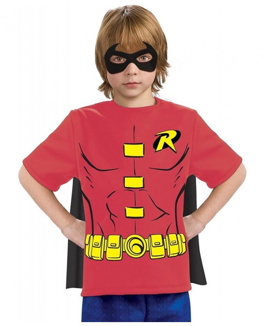 Justice League Child's Robin 100% Cotton T-Shirt $43.18 Kids' Costumes