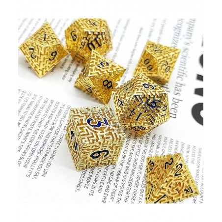 DND Dice Set D&D Metal Dungeons and Dragons Hollow Dice Tabletop Games Polyhedral Pathfinder Multi Sided Roleplaying RPG MTG ...