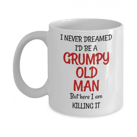 Grumpy Old Man Gag Gift Set - 50th 60th 70th 75th 80th Birthday - Mug and Jumbo Index Large Print Playing Cards for Seniors -...
