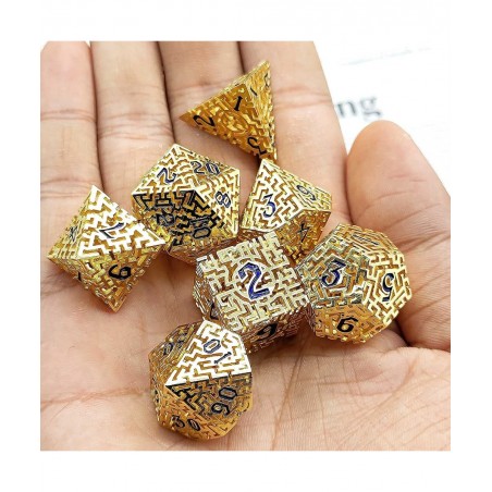 DND Dice Set D&D Metal Dungeons and Dragons Hollow Dice Tabletop Games Polyhedral Pathfinder Multi Sided Roleplaying RPG MTG ...