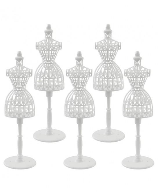 5 PCS Doll Dress Form Cloth Gown Plastic Demountable Display Support Holder Mannequin Model Stand Accessories for Doll Dresse...