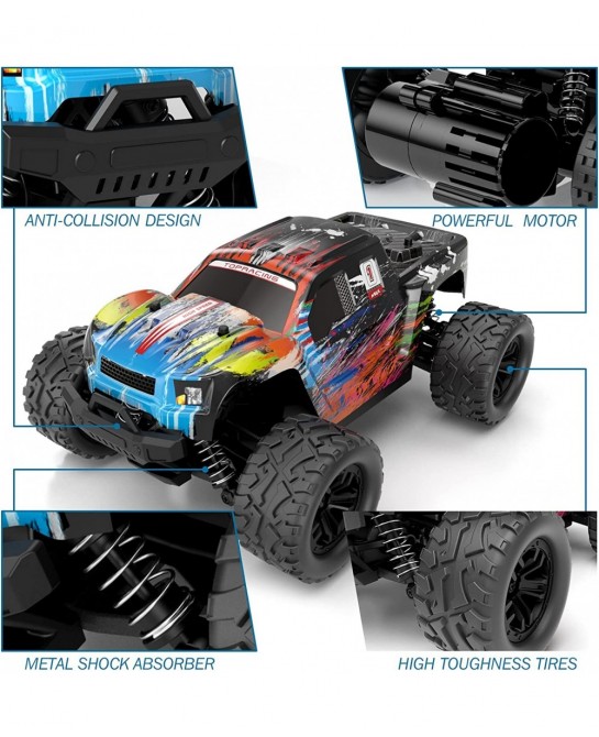 RC Cars RC Trucks for Kids Adults 1:18 Scale 38km/h 4WD High Speed Remote Control Car 2.4 Ghz All Terrain Remote Control Mons...