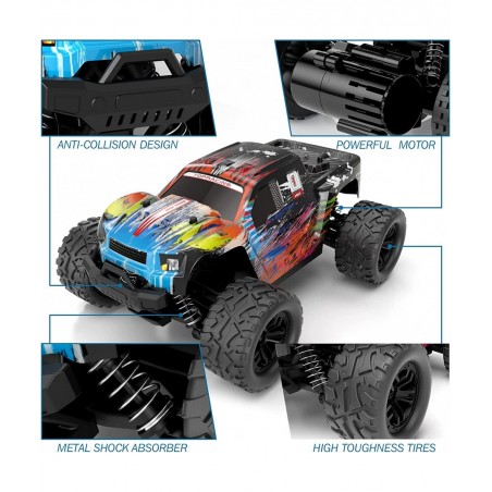 RC Cars RC Trucks for Kids Adults 1:18 Scale 38km/h 4WD High Speed Remote Control Car 2.4 Ghz All Terrain Remote Control Mons...