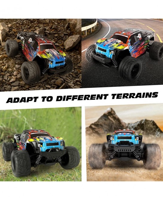 RC Cars RC Trucks for Kids Adults 1:18 Scale 38km/h 4WD High Speed Remote Control Car 2.4 Ghz All Terrain Remote Control Mons...