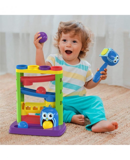 Pound a Ball Toy for Toddlers + 6 Stacking Cups for 1 Year Old Boy & Girl Developmental Fun and Learning Toddler Birthday Gif...