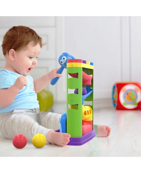 Pound a Ball Toy for Toddlers + 6 Stacking Cups for 1 Year Old Boy & Girl Developmental Fun and Learning Toddler Birthday Gif...