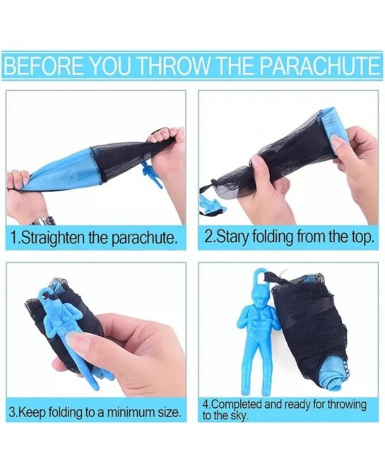 Parachute Toy Tangle Free Throwing Toy Parachute Outdoor Children's Flying Toys No Battery nor Assembly Required (4 Pieces Se...