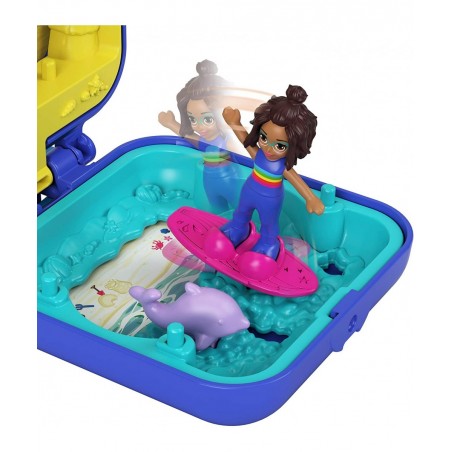 Shani Tropical Beach Compact with Mobile Ice Cream Cart Surfboard Dolphin Figure Photo Customization Micro Shani Doll & Stick...