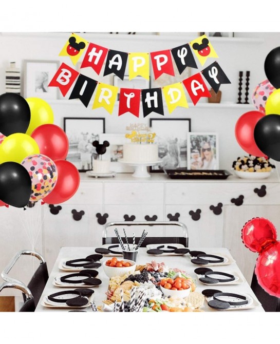 Cartoon Mouse Theme 2nd Birthday Party Decoration Set - Oh Twodles Second Birthday for Boy Cartoon Mouse Balloon Happy Birthd...