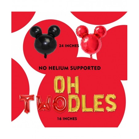 Cartoon Mouse Theme 2nd Birthday Party Decoration Set - Oh Twodles Second Birthday for Boy Cartoon Mouse Balloon Happy Birthd...