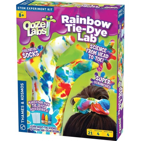 Ooze Labs Rainbow Tie-Dye Lab STEM Experiment Activity Kit | Design & Make Your Own Tie-Dye Socks & Scrunchies | Explore The ...
