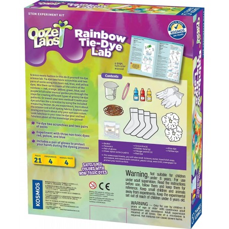 Ooze Labs Rainbow Tie-Dye Lab STEM Experiment Activity Kit | Design & Make Your Own Tie-Dye Socks & Scrunchies | Explore The ...