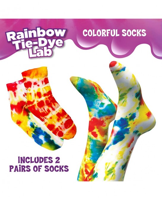 Ooze Labs Rainbow Tie-Dye Lab STEM Experiment Activity Kit | Design & Make Your Own Tie-Dye Socks & Scrunchies | Explore The ...