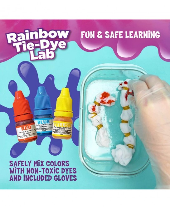 Ooze Labs Rainbow Tie-Dye Lab STEM Experiment Activity Kit | Design & Make Your Own Tie-Dye Socks & Scrunchies | Explore The ...