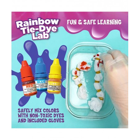 Ooze Labs Rainbow Tie-Dye Lab STEM Experiment Activity Kit | Design & Make Your Own Tie-Dye Socks & Scrunchies | Explore The ...