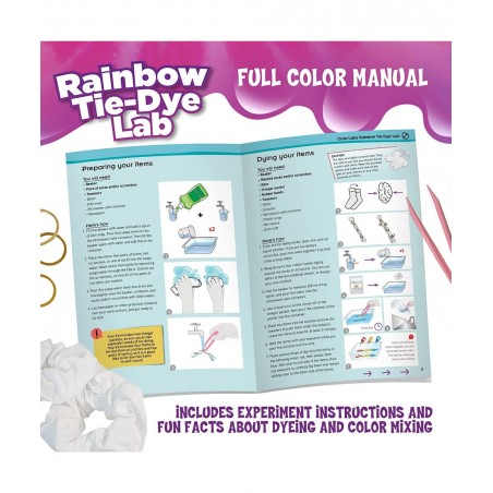 Ooze Labs Rainbow Tie-Dye Lab STEM Experiment Activity Kit | Design & Make Your Own Tie-Dye Socks & Scrunchies | Explore The ...