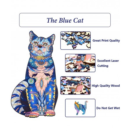 Wooden Jigsaw Puzzles for Adults Cat Wood Unique Animal Shaped Puzzles Gift (M Cat) $41.26 Jigsaw Puzzles