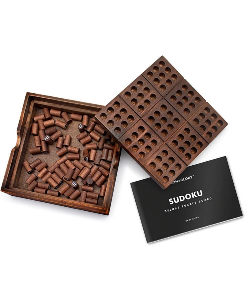 Iron & Glory | Sudoku Set & Guide | Wooden Puzzles for Adults | Brain Teaser Board Games | Portable Travel Games for Kids & T...