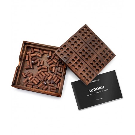 Iron & Glory | Sudoku Set & Guide | Wooden Puzzles for Adults | Brain Teaser Board Games | Portable Travel Games for Kids & T...