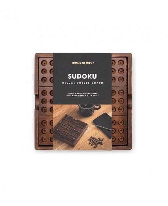 Iron & Glory | Sudoku Set & Guide | Wooden Puzzles for Adults | Brain Teaser Board Games | Portable Travel Games for Kids & T...
