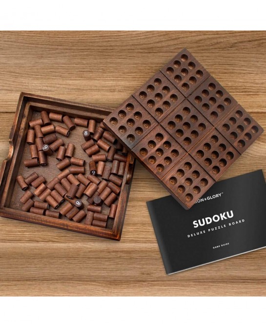 Iron & Glory | Sudoku Set & Guide | Wooden Puzzles for Adults | Brain Teaser Board Games | Portable Travel Games for Kids & T...
