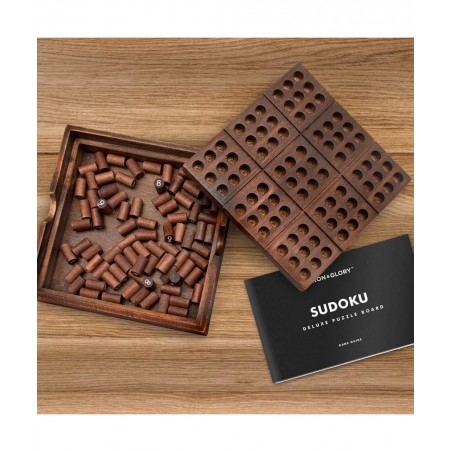 Iron & Glory | Sudoku Set & Guide | Wooden Puzzles for Adults | Brain Teaser Board Games | Portable Travel Games for Kids & T...