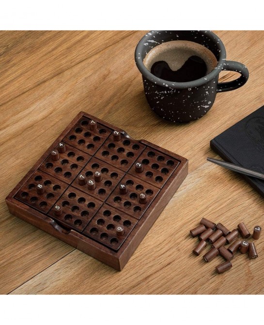 Iron & Glory | Sudoku Set & Guide | Wooden Puzzles for Adults | Brain Teaser Board Games | Portable Travel Games for Kids & T...