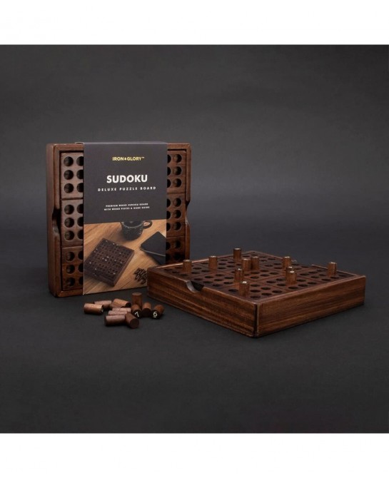 Iron & Glory | Sudoku Set & Guide | Wooden Puzzles for Adults | Brain Teaser Board Games | Portable Travel Games for Kids & T...