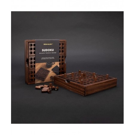 Iron & Glory | Sudoku Set & Guide | Wooden Puzzles for Adults | Brain Teaser Board Games | Portable Travel Games for Kids & T...