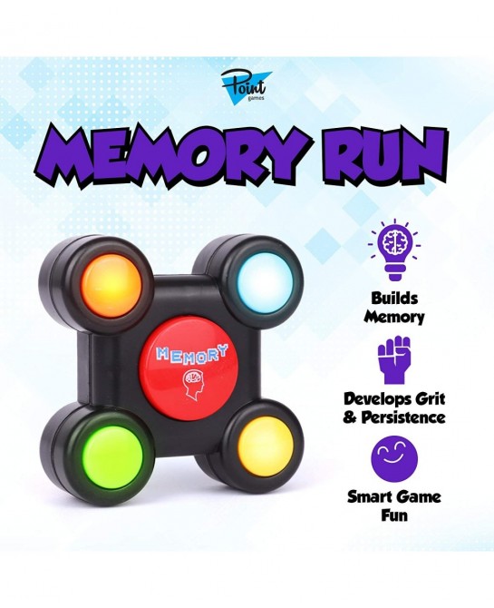 Memory Run - Electronic Memory Handheld Game with Lights - Competitive Maze Challenge Gameplay -Cognitive Developmental Brain...