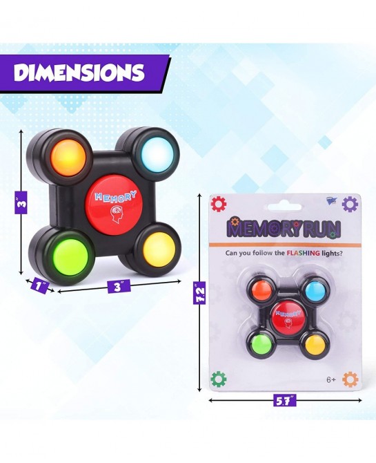 Memory Run - Electronic Memory Handheld Game with Lights - Competitive Maze Challenge Gameplay -Cognitive Developmental Brain...