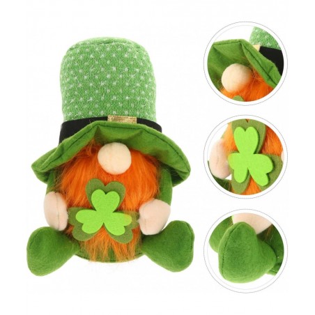 St. Patricks Day Gnome Plush Doll Leprechaun Tomte Plush Handmade Doll Shamrock Plush Elf Toy Scandinavian Plush Elf Toy for ...