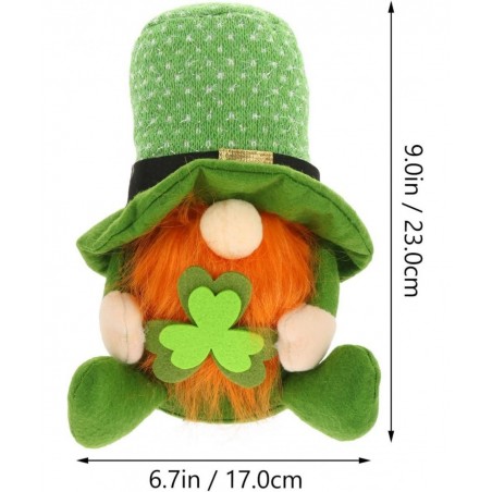 St. Patricks Day Gnome Plush Doll Leprechaun Tomte Plush Handmade Doll Shamrock Plush Elf Toy Scandinavian Plush Elf Toy for ...