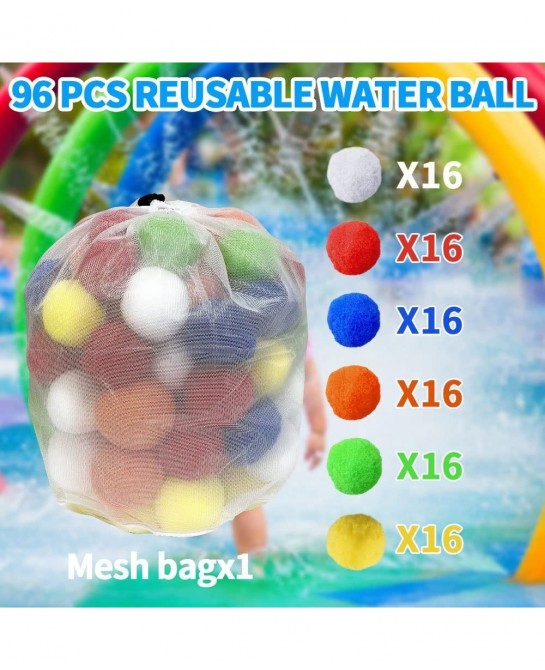 Reusable Water Balloons - 96 Count Reusable Water Balls Water Games for Kids Outside. Water Bomb Splash Balls Water Toys for ...