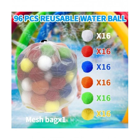 Reusable Water Balloons - 96 Count Reusable Water Balls Water Games for Kids Outside. Water Bomb Splash Balls Water Toys for ...