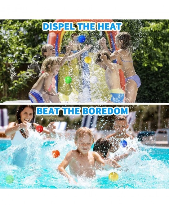 Reusable Water Balloons - 96 Count Reusable Water Balls Water Games for Kids Outside. Water Bomb Splash Balls Water Toys for ...