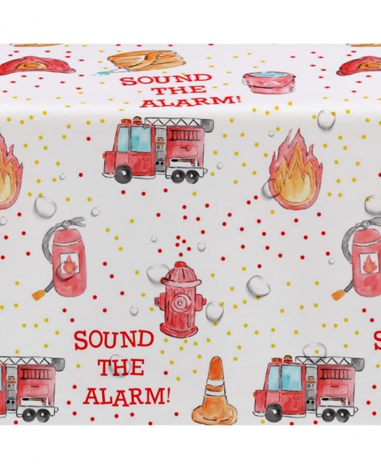 Fire Truck Birthday Party Tablecloth Supplies - Disposable Firefighter Party Table Cover Decorations Firetruck Fireman Theme ...