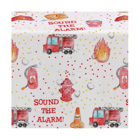 Fire Truck Birthday Party Tablecloth Supplies - Disposable Firefighter Party Table Cover Decorations Firetruck Fireman Theme ...